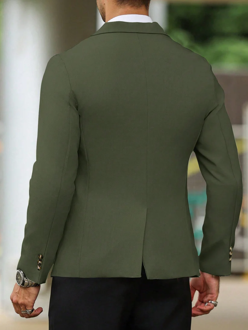 Single Breasted Distressed Collar Long Sleeve Blazer - Image 3