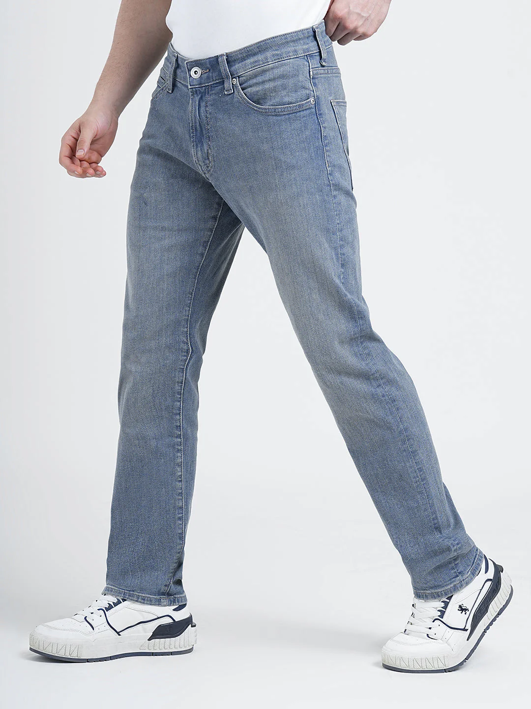 Straight Fit Light Blue Jeans for Men | Effortless Everyday Denim - Image 3